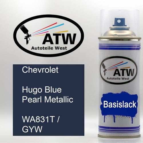 Chevrolet, Hugo Blue Pearl Metallic, WA831T / GYW: 400ml Sprühdose, von ATW Autoteile West.